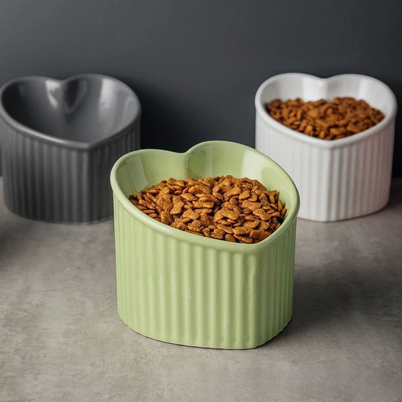 Heart-Shaped Cat Bowl
