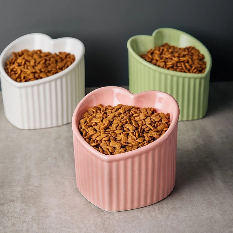 Heart-Shaped Cat Bowl