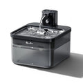 Fontaine à eau automatique en acier inoxydable DownyPaws pour chat, 2.5L, avec bec verseur et réservoir transparent.