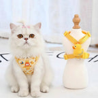 Harnais pour chat et chien Elfidog jaune avec motif canard, en nylon, avec boucle détachable