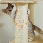 Chaton jouant sur un arbre à chat Esprit Chat avec un poteau à griffer en sisal robuste