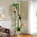 Arbre à chat Esprit Chat en forme de cactus vert avec plusieurs plateformes, hamac et griffoirs pour chats