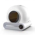 Bac à litière auto-nettoyant Esprit Chat blanc et rond avec contrôle intelligent par application pour chats