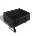 Bac à litière pliable Esprit Chat en tissu noir, pratique et portable pour les déplacements avec votre chat.