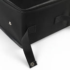 Bac à litière pliable Esprit Chat en tissu noir avec poignées et boutons-pression pour un transport facile
