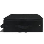 Bac à litière pliable Esprit Chat en tissu noir, compact et facile à transporter pour les voyages avec votre chat.
