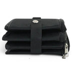 Bac à litière pliable Esprit Chat en tissu noir, compact et facile à transporter pour les voyages avec votre chat.