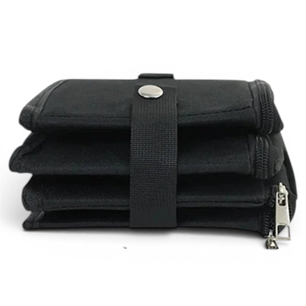 Bac à litière pliable Esprit Chat en tissu noir, compact et facile à transporter pour les voyages avec votre chat.