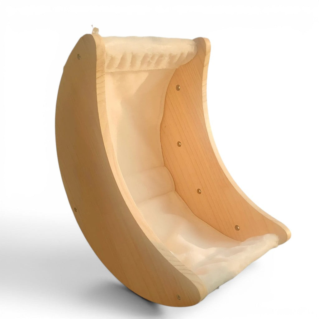 Balançoire pour chat Esprit Chat en bois naturel avec couchage doux et respirant pour le confort de votre félin