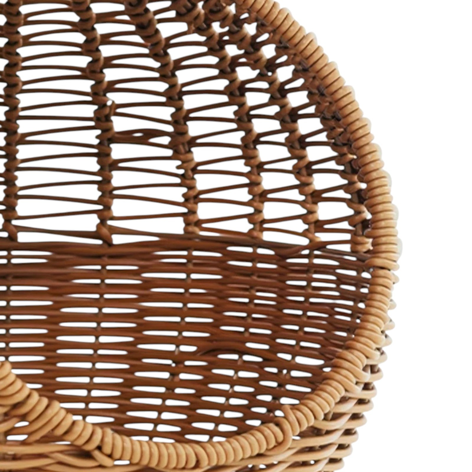 Gros plan sur une balançoire ronde en bambou tressé pour chat de la marque Esprit Chat