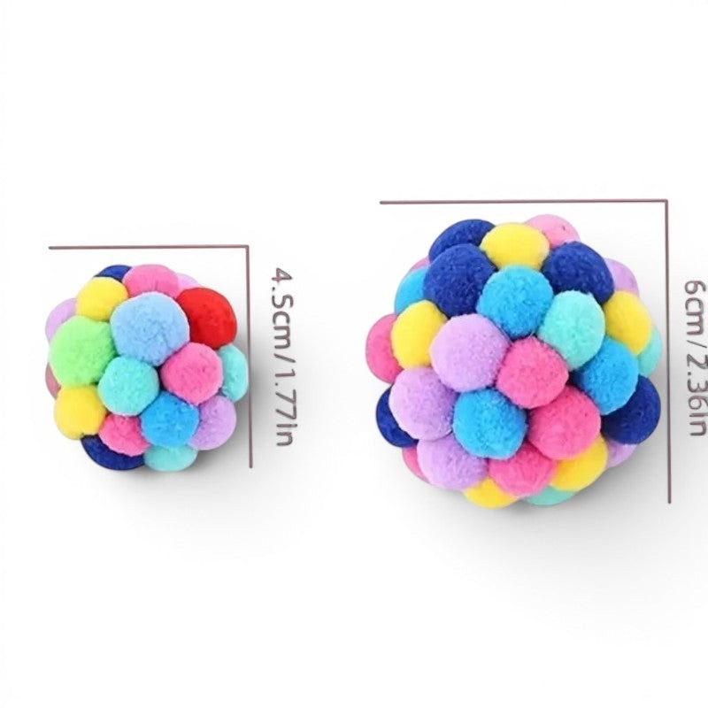 Esprit Chat - Balle multicolore en nylon pour chat, jouet interactif et auto-divertissant.
