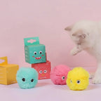 Balles interactives Esprit Chat en peluche douce, émettant des sons d'animaux pour stimuler le jeu de votre chat.