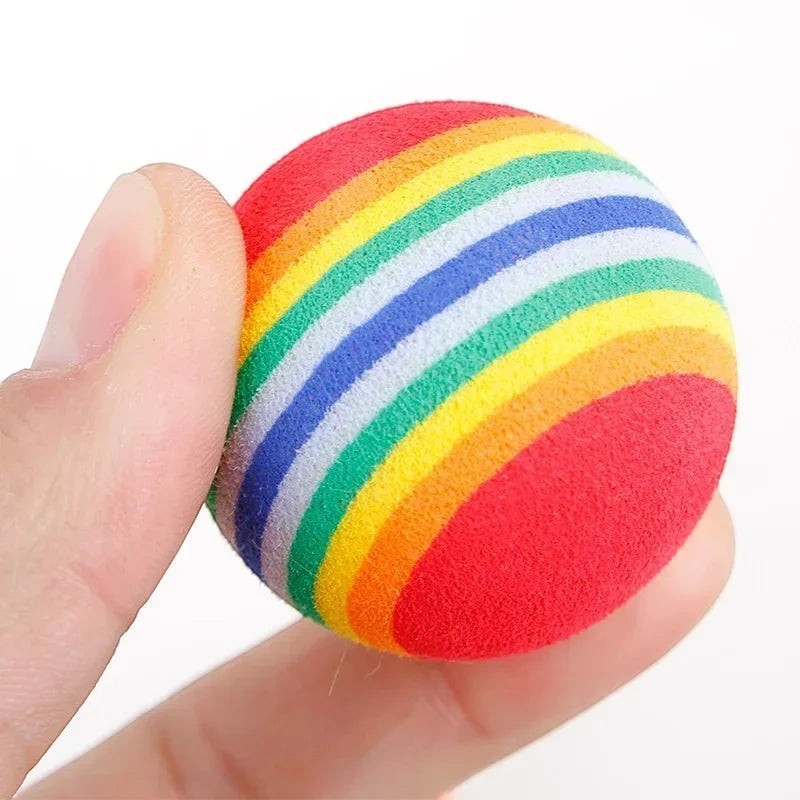 Petite balle arc-en-ciel Esprit Chat en mousse EVA douce et durable pour le jeu interactif des chats
