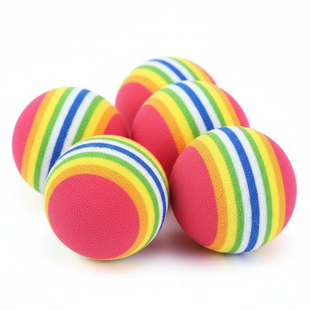Petites balles Esprit Chat multicolores en mousse EVA douce pour le jeu et l'exercice des chats et petits chiens