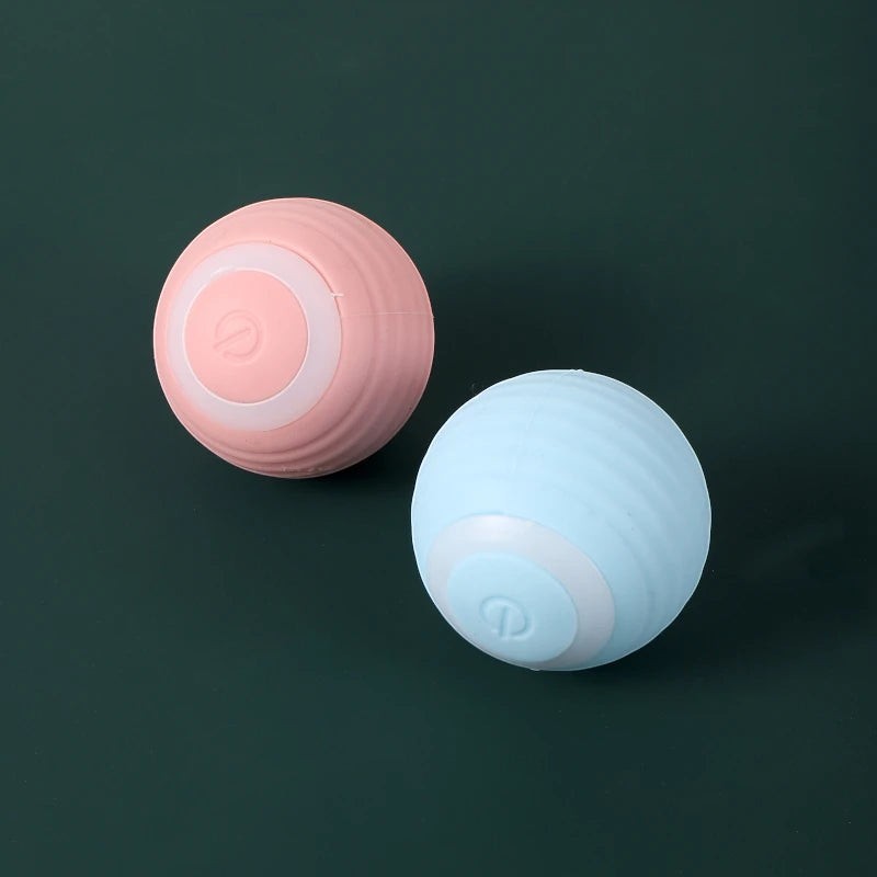 Balle interactive Esprit Chat en silicone rose et bleue, jouet pour chat électrique rotatif, 42mm