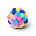 Balle pompons multicolores en nylon pour chat, jouet interactif et amusant par Esprit Chat