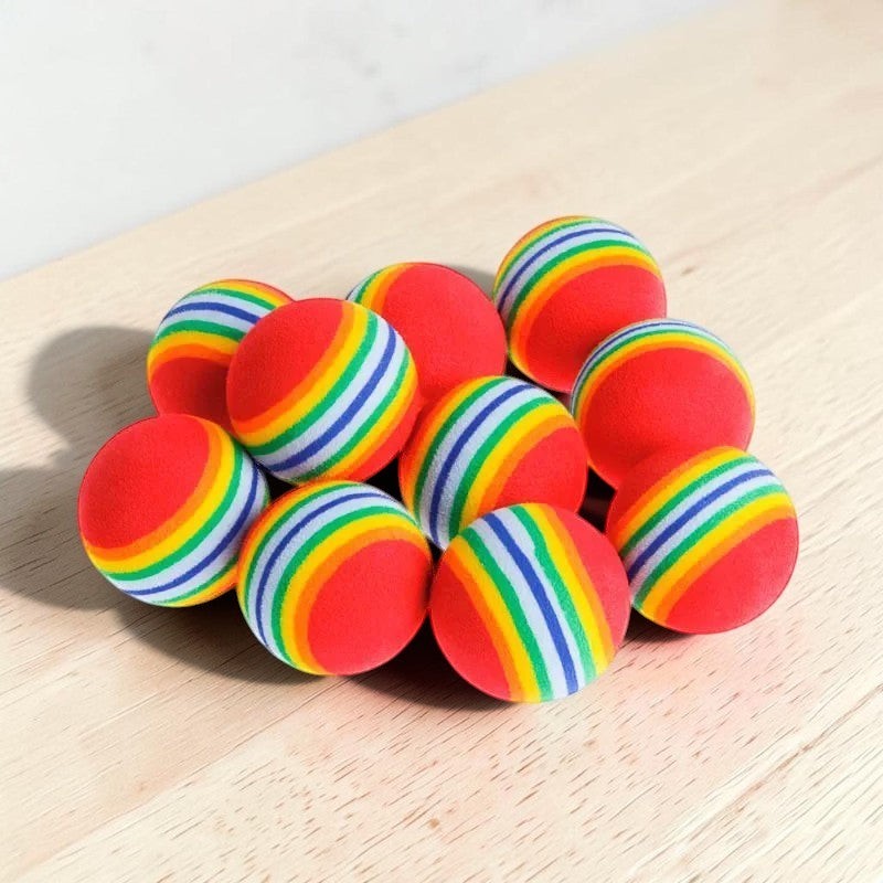 Petites balles Esprit Chat multicolores en mousse EVA douce pour le jeu interactif et l'exercice des chats
