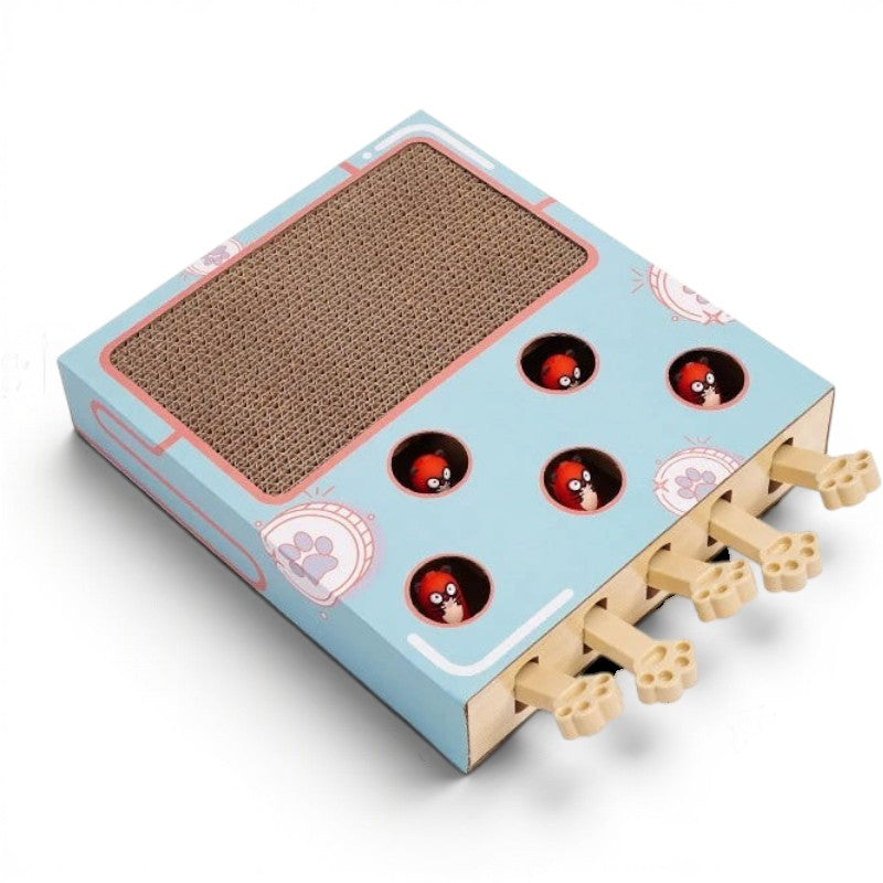 Boîte de jeu pour chat Esprit Chat en bois de pin avec griffoir et jouets interactifs