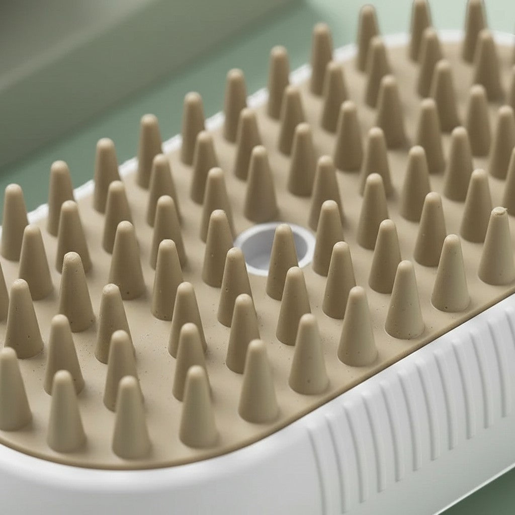 Brosse Esprit Chat électrique avec picots en silicone souple pour le toilettage et le massage des poils d'animaux