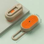Brosse de toilettage Esprit Chat avec picots en silicone orange pour le soin des poils de chat et chien