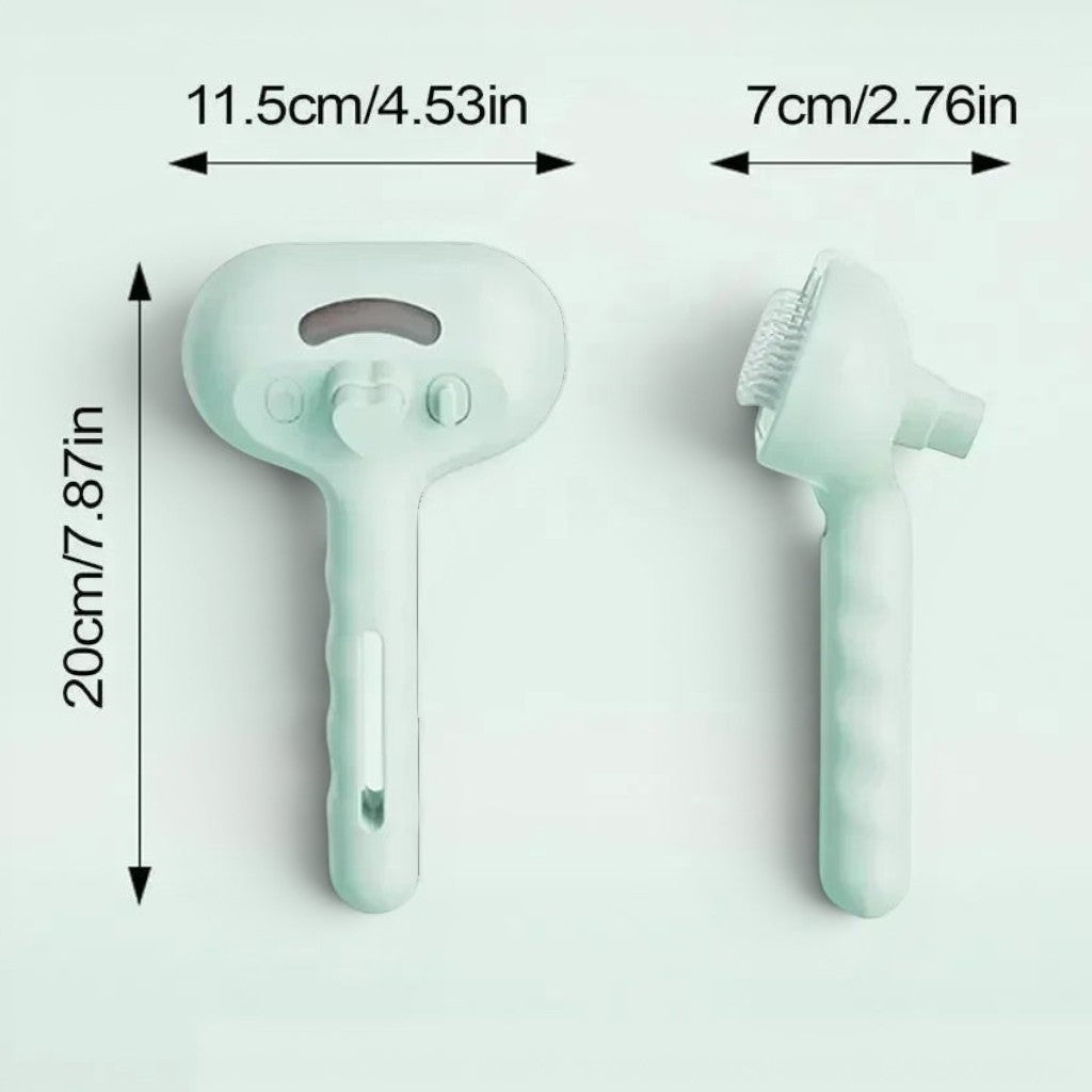 Brosse vapeur Esprit Chat en plastique vert menthe pour le toilettage et le massage des poils de chat