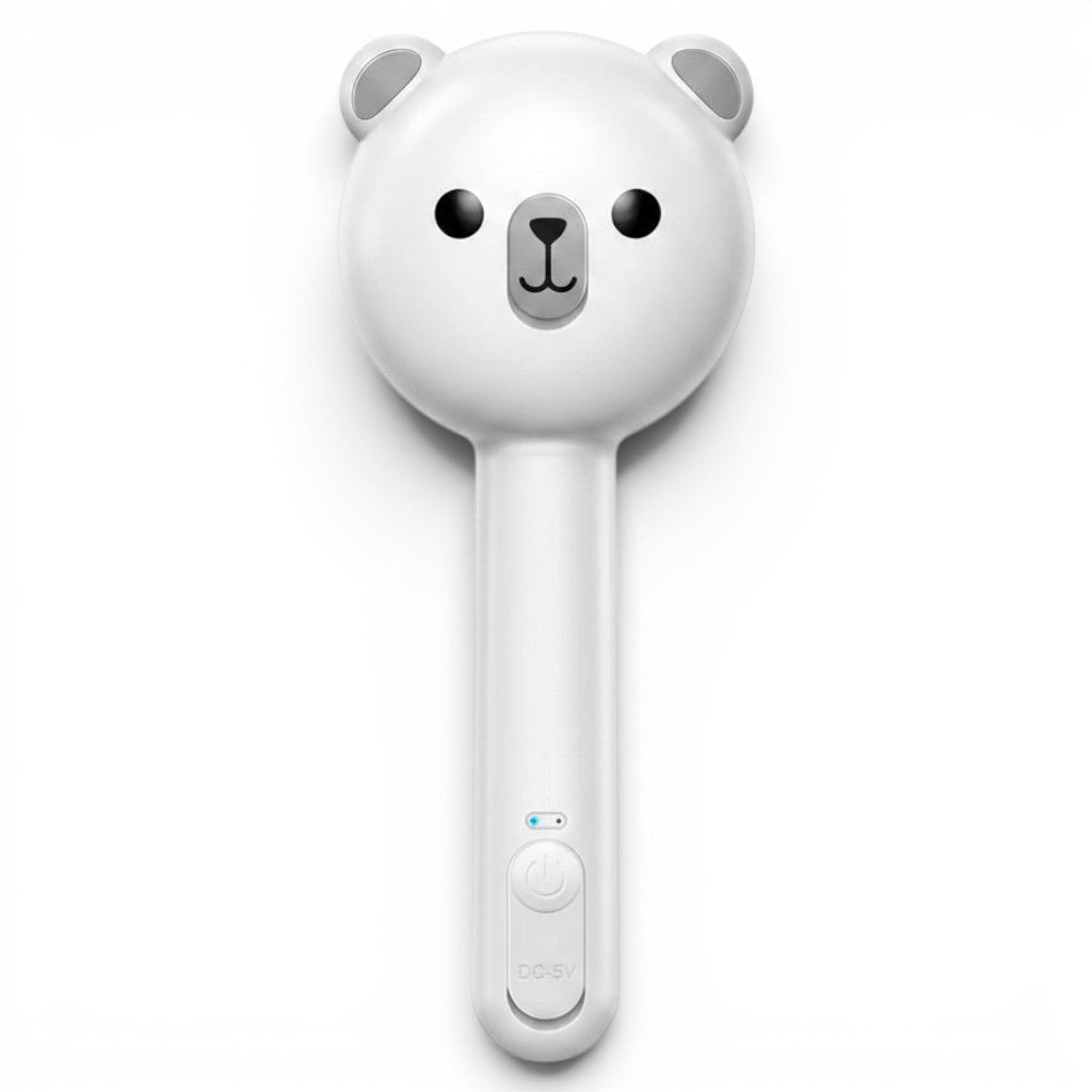 Brosse à vapeur Esprit Chat 3 en 1 en forme d'ours blanc pour le toilettage et le massage des poils de chat
