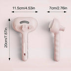 Brosse vapeur Esprit Chat rose en plastique pour le toilettage et le massage des poils de chat avec dimensions indiquées