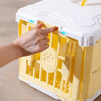 Caisse de transport Esprit Chat jaune et blanche en plastique pliable pour chat avec fermeture à bouton
