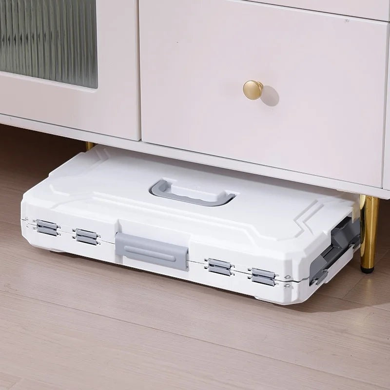 Caisse de transport Esprit Chat pliable en plastique blanc pour chat et petit chien, format compact