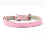 Collier pour chat Esprit Chat en cuir PU rose ajustable avec boucle métallique robuste