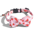 Collier pour chat Esprit Chat en polyester rose avec motif pastèque, nœud papillon et boucle de sécurité avec grelot