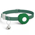 Collier pour chat Esprit Chat vert avec clochette et support pour AirTag, réglable et sécurisé