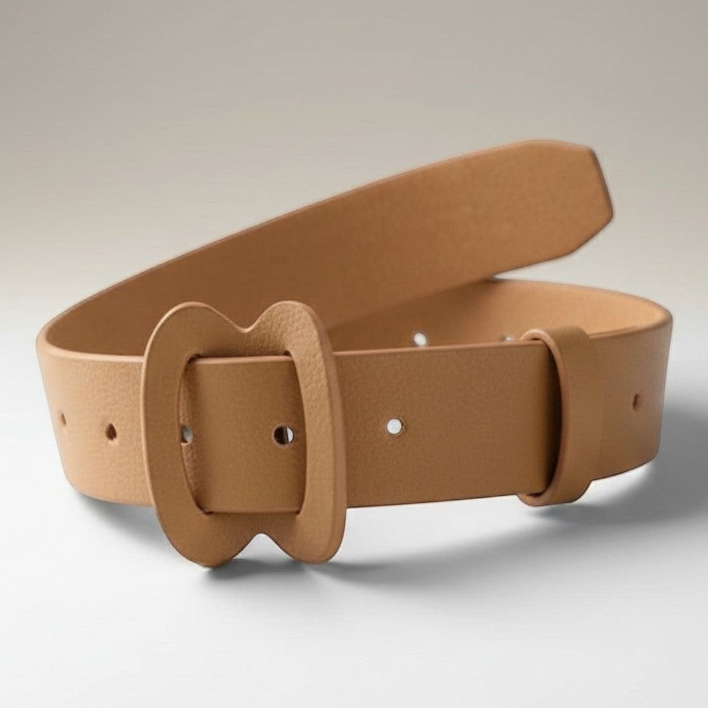 Esprit Chat Collier en cuir pour chat de couleur camel avec boucle distinctive.