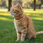 Collier en cuir marron clair pour chat, de la marque Esprit Chat, avec fermeture à pression.