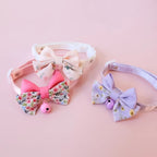 Colliers Esprit Chat pour chats et chiots en polyester avec nœud papillon floral et clochette, couleurs pastel