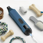 Coupe-griffe électrique Esprit Chat bleu avec éclairage LED, 5 vitesses et chargement USB pour chiens et chats.