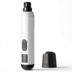 Coupe-griffe électrique Esprit Chat blanc et noir avec éclairage LED intégré pour un soin des griffes sans stress.