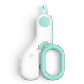 Coupe-griffes Esprit Chat blanc et vert menthe avec éclairage LED intégré pour chiens et chats en acier inoxydable