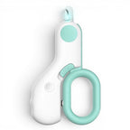 Coupe-griffes Esprit Chat blanc et vert menthe avec éclairage LED intégré pour chiens et chats en acier inoxydable