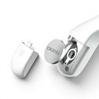 Coupe-griffes Esprit Chat blanc avec pile CR2032 pour chien et chat, outil de soin en acier inoxydable avec LED.