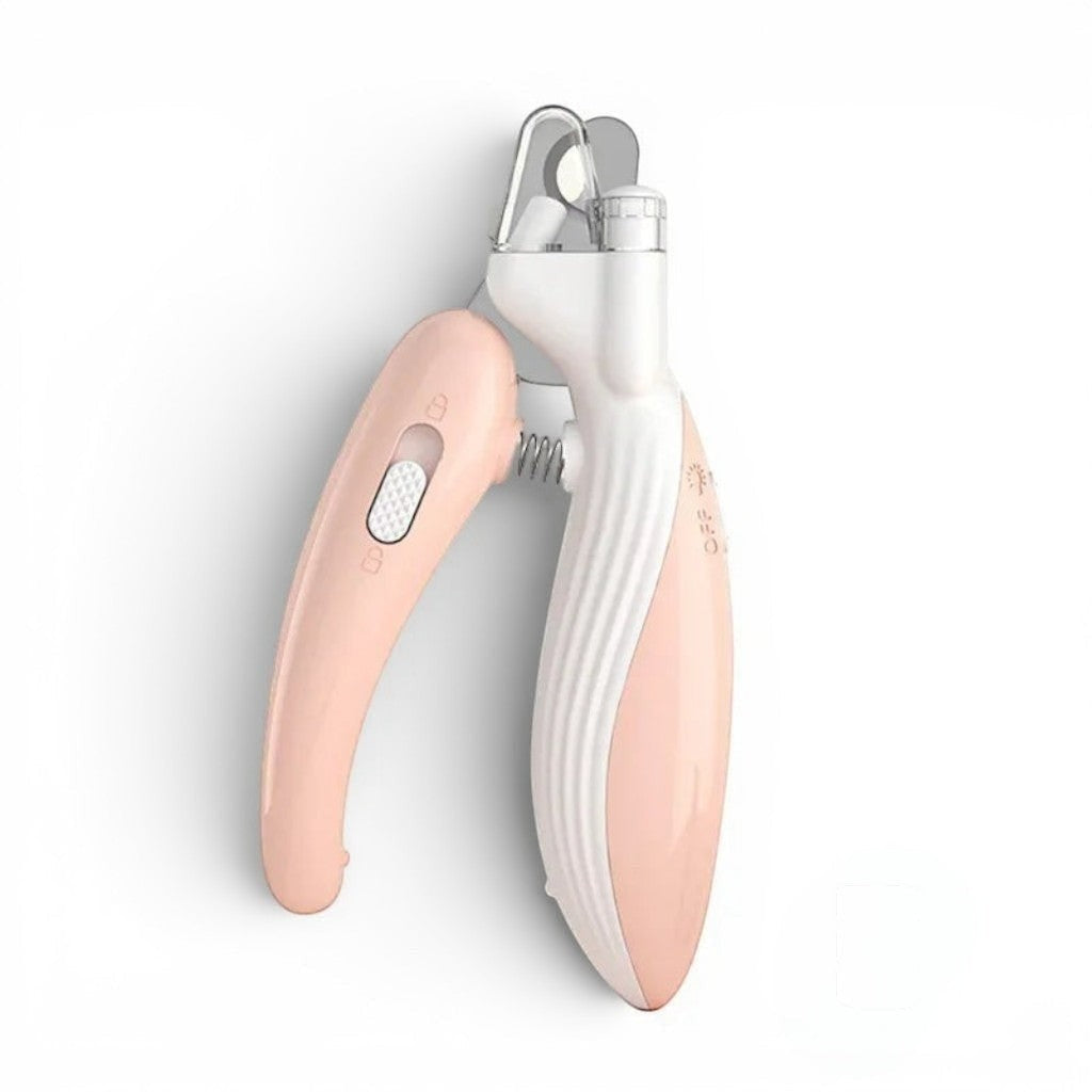 Coupe-ongles Esprit Chat rose et blanc en acier inoxydable avec lumière LED intégrée pour chat et petit chien