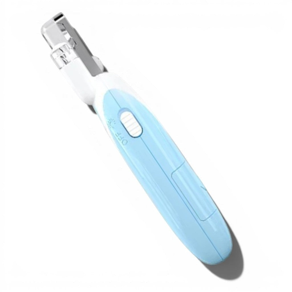 Coupe-ongles Esprit Chat bleu en acier inoxydable avec éclairage LED intégré pour couper les griffes en toute sécurité
