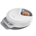 Distributeur automatique de croquettes Esprit Chat blanc avec écran LCD et réglage de minuterie pour chat