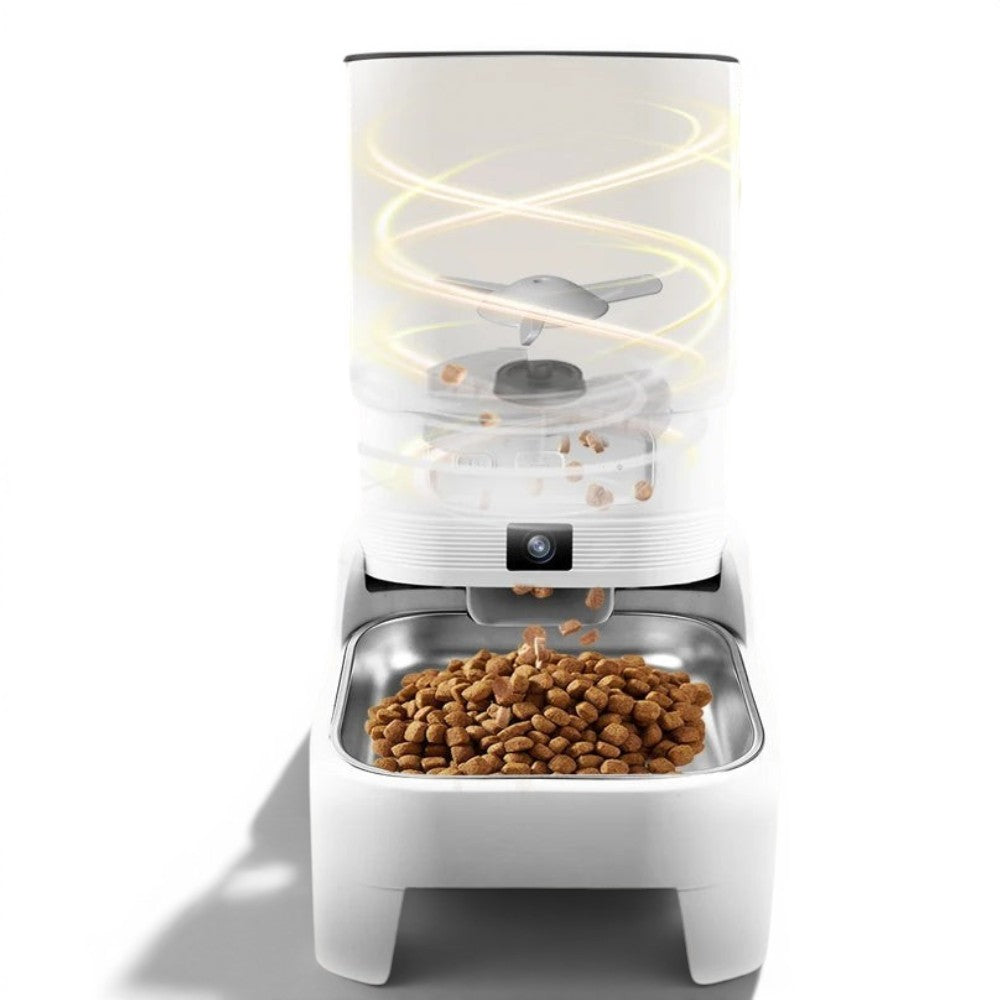 Distributeur automatique de croquettes Esprit Chat avec bol en acier inoxydable et système anti-bourrage