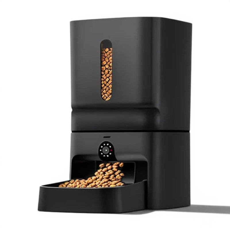 Distributeur automatique de croquettes Esprit Chat noir en plastique avec programmateur pour chat