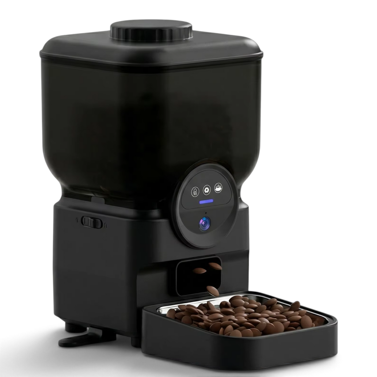 Distributeur de croquettes automatique Esprit Chat noir avec design anti-bourrage et bol intégré pour chat