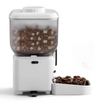 Distributeur de croquettes automatique Esprit Chat blanc avec bol ergonomique pour le confort cervical du chat