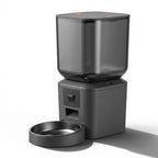 Distributeur automatique de croquettes Esprit Chat 8L noir mat avec bol en acier inoxydable et caméra HD intégrée