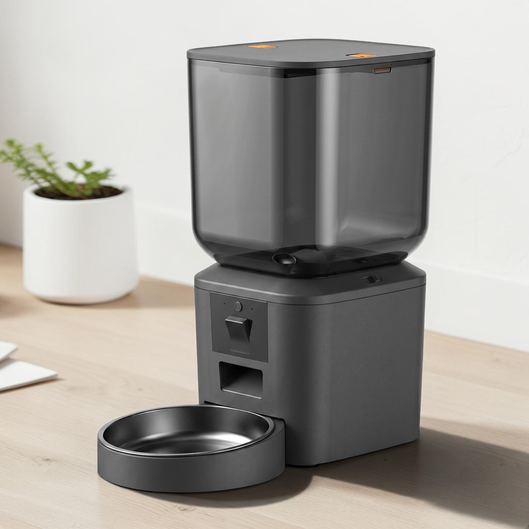 Distributeur automatique de croquettes Esprit Chat 8L avec bol en acier inoxydable et caméra HD intégrée
