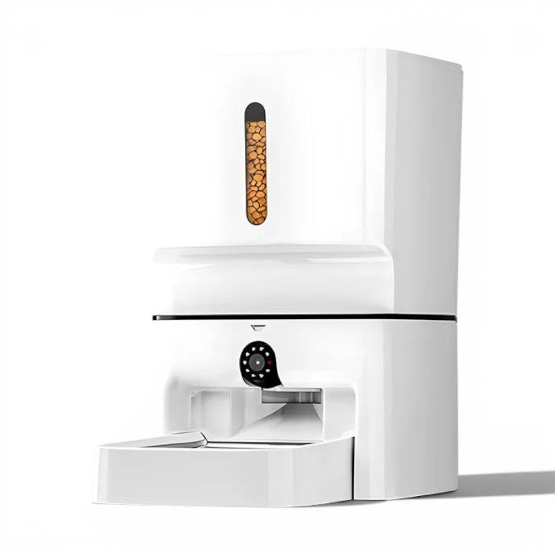 Distributeur automatique de croquettes Esprit Chat blanc en plastique avec programmateur pour chat